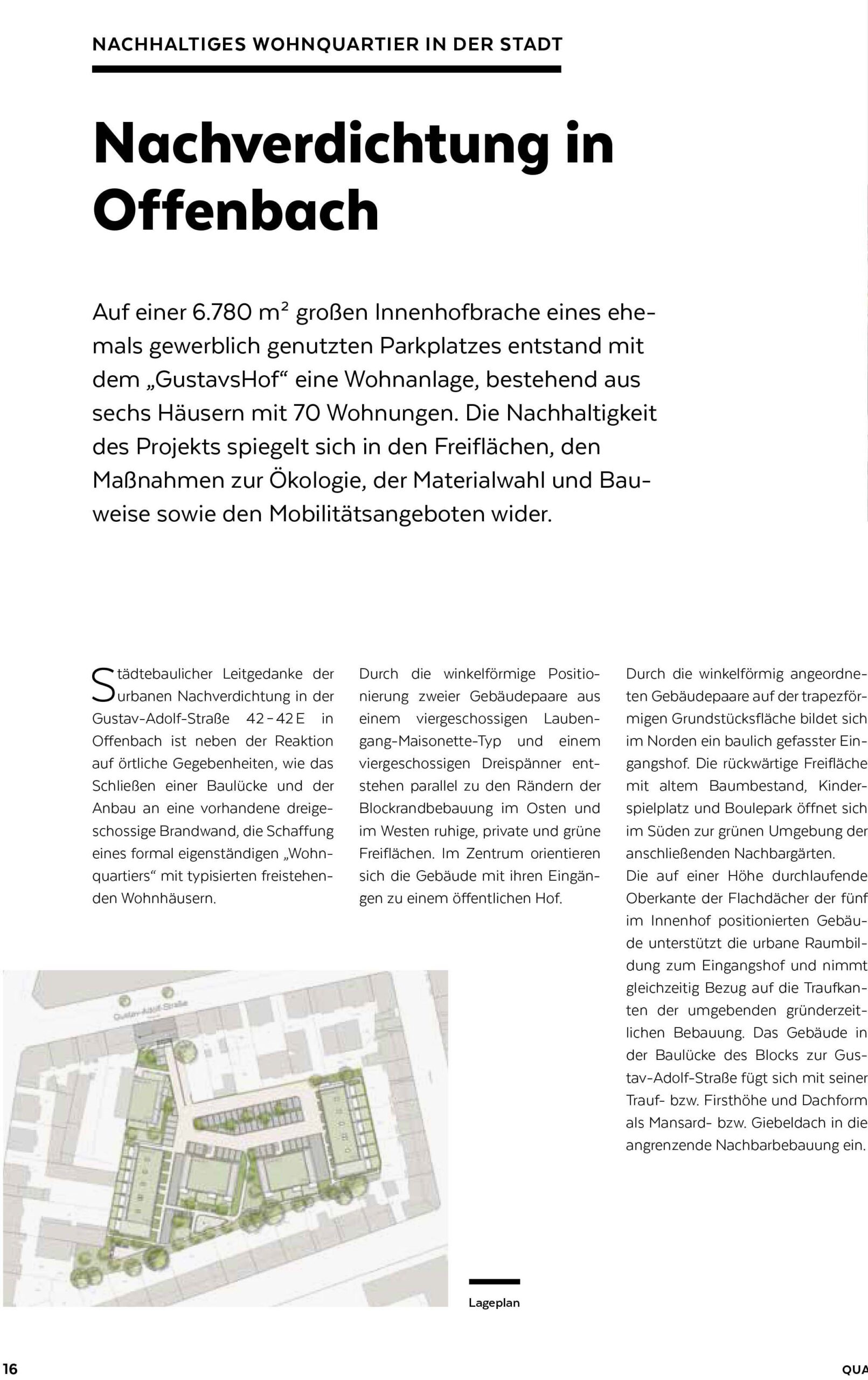 Nachverdichtung in Offenbach GustavsHof QUARTIER FFM-ARCHITEKTEN