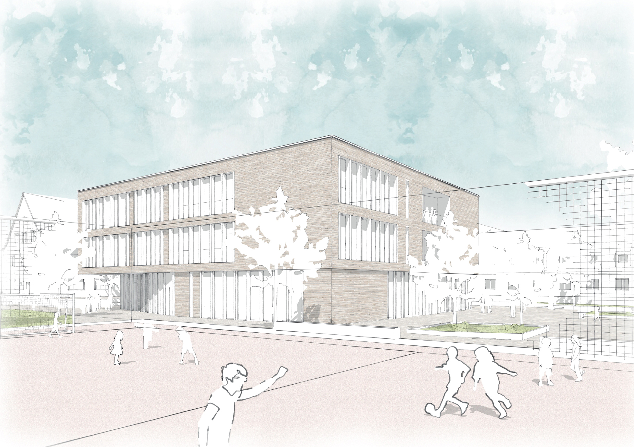 Wettbewerb Grundschule Münster Perpektive Quartiersplatz